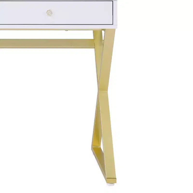 Toeletta Coleen Acme Furniture, finitura bianco/oro