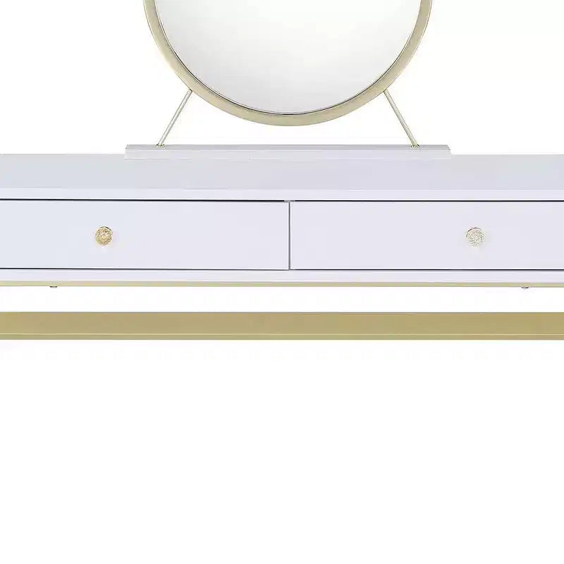 Toeletta Coleen Acme Furniture, finitura bianco/oro