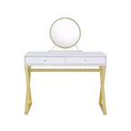 Toeletta Coleen Acme Furniture, finitura bianco/oro
