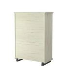 Festivo 4 pezzi Comò e comodino moderni per camera da letto Bordo segato Off-White: Include mobile contenitore e comò orizzontale