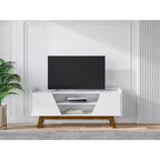 Mobile TV Marcus Mid-Century Modern a 4 ripiani per TV fino a 55": Spazio, gestione cavi - Manhattan Comfort