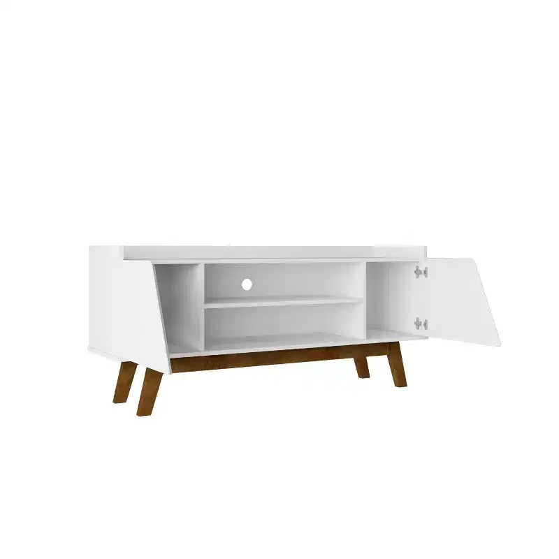 Mobile TV Marcus Mid-Century Modern a 4 ripiani per TV fino a 55": Spazio, gestione cavi - Manhattan Comfort
