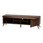 Mobile TV in Legno Graceland a 2 Ante per TV Fino a 58" Noce/Oro - Baxton Studio: Consolle Multimediale con Ripiani Aperti