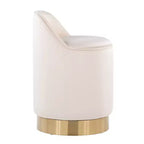 Sgabello da toeletta LumiSource Marla, velluto oro/crema