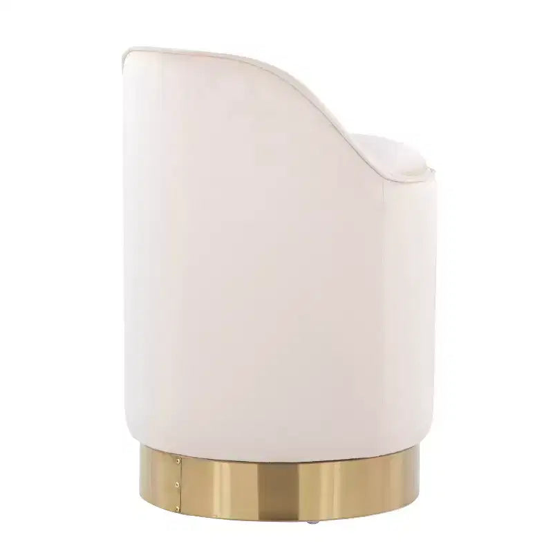 Sgabello da toeletta LumiSource Marla, velluto oro/crema
