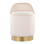 Sgabello da toeletta LumiSource Marla, velluto oro/crema