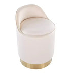 Sgabello da toeletta LumiSource Marla, velluto oro/crema