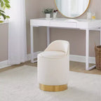 Sgabello da toeletta LumiSource Marla, velluto oro/crema