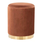 LumiSource Marla Set di pouf pieghevoli a incastro Oro/Velluto marrone chiaro