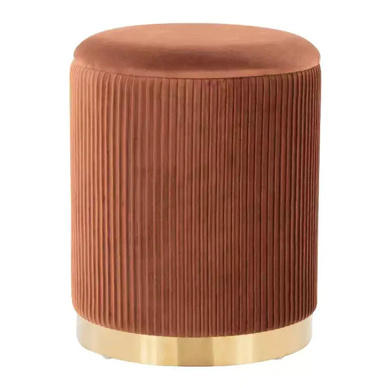 LumiSource Marla Set di pouf pieghevoli a incastro Oro/Velluto marrone chiaro