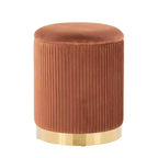 LumiSource Marla Set di pouf pieghevoli a incastro Oro/Velluto marrone chiaro