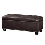 Breighton Home Designs4Comfort 9th Avenue Storage Ottoman Bench in Espresso Faux Leather