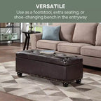 Breighton Home Designs4Comfort Panca Pouf Contenitore 9th Avenue in Similpelle Espresso