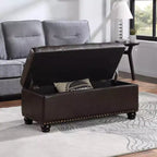 Breighton Home Designs4Comfort Panca Pouf Contenitore 9th Avenue in Similpelle Espresso