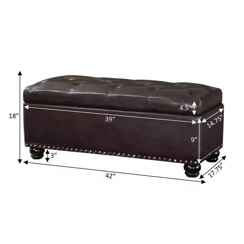 Breighton Home Designs4Comfort Panca Pouf Contenitore 9th Avenue in Similpelle Espresso