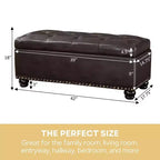 Breighton Home Designs4Comfort Panca Pouf Contenitore 9th Avenue in Similpelle Espresso