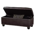 Breighton Home Designs4Comfort Panca Pouf Contenitore 9th Avenue in Similpelle Espresso