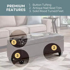 Breighton Home Designs4Comfort Panca Pouf Contenitore 9th Avenue in Similpelle Espresso