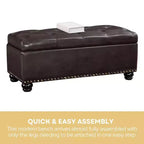 Breighton Home Designs4Comfort Panca Pouf Contenitore 9th Avenue in Similpelle Espresso
