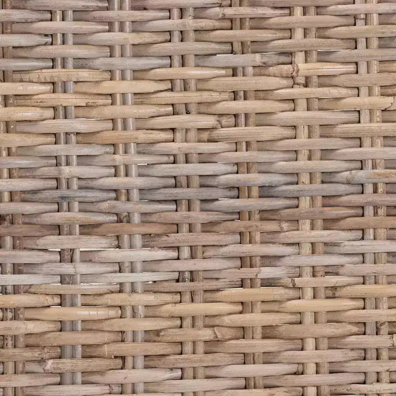 bali & pari Hayate Ottomano Poggiapiedi in Legno di Rattan e Mogano Grigio Kubu/Tortora Rustico