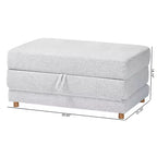 Baxton Studio Sabriel Fabric Convertible Sleeper Ottoman Light Gray/Oak Brown