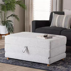 Pouf letto convertibile Baxton Studio Sabriel in tessuto grigio chiaro/marrone rovere