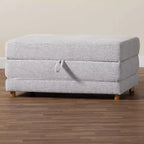 Pouf letto convertibile Baxton Studio Sabriel in tessuto grigio chiaro/marrone rovere