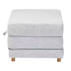 Pouf letto convertibile Baxton Studio Sabriel in tessuto grigio chiaro/marrone rovere