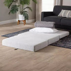 Pouf letto convertibile Baxton Studio Sabriel in tessuto grigio chiaro/marrone rovere