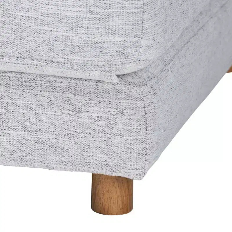 Pouf letto convertibile Baxton Studio Sabriel in tessuto grigio chiaro/marrone rovere