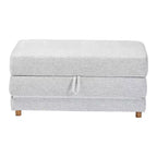 Pouf letto convertibile Baxton Studio Sabriel in tessuto grigio chiaro/marrone rovere