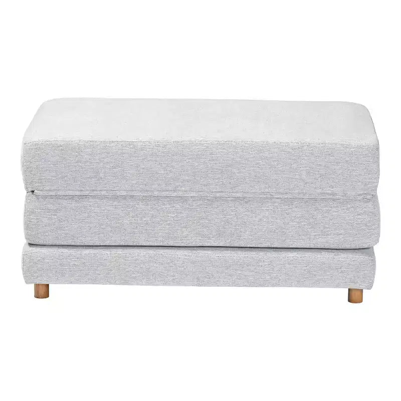 Pouf letto convertibile Baxton Studio Sabriel in tessuto grigio chiaro/marrone rovere