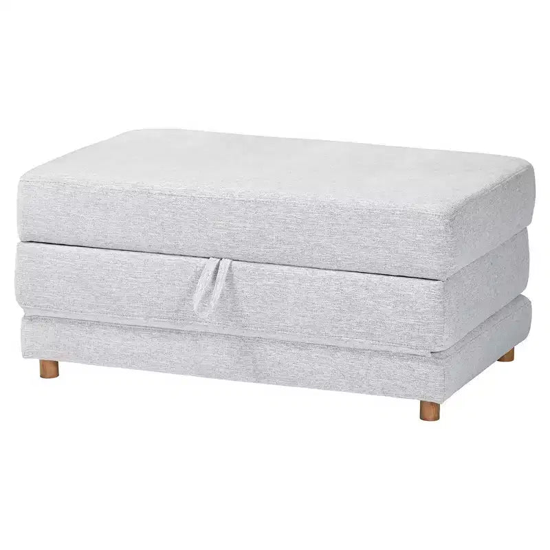 Pouf letto convertibile Baxton Studio Sabriel in tessuto grigio chiaro/marrone rovere