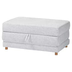 Pouf letto convertibile Baxton Studio Sabriel in tessuto grigio chiaro/marrone rovere