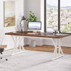 Scrivania direzionale grande LITTLE TREE 70,8" Marrone/Bianco
