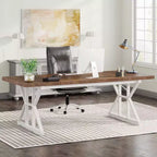 Scrivania direzionale grande LITTLE TREE 70,8" Marrone/Bianco