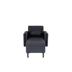 Sedia e pouf Linon Wallis in ecopelle navy