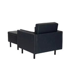 Sedia e pouf Linon Wallis in ecopelle navy