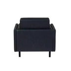 Sedia e pouf Linon Wallis in ecopelle navy
