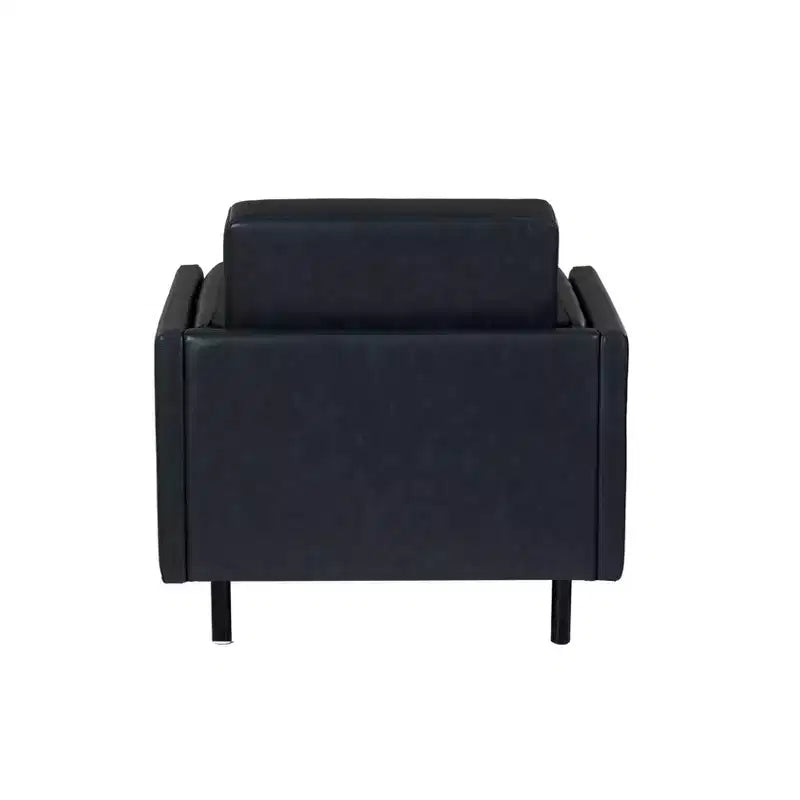 Sedia e pouf Linon Wallis in ecopelle navy