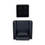 Sedia e pouf Linon Wallis in ecopelle navy