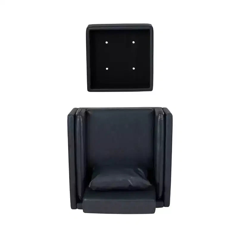 Sedia e pouf Linon Wallis in ecopelle navy