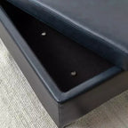 Sedia e pouf Linon Wallis in ecopelle navy