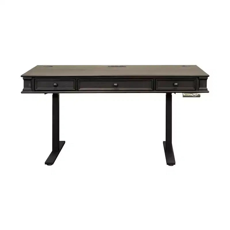 Kingston Traditional Wood Electronic Sit/Stand Desk Dark Brown - Martin Furniture: Adjustable Height, Hartford Collection