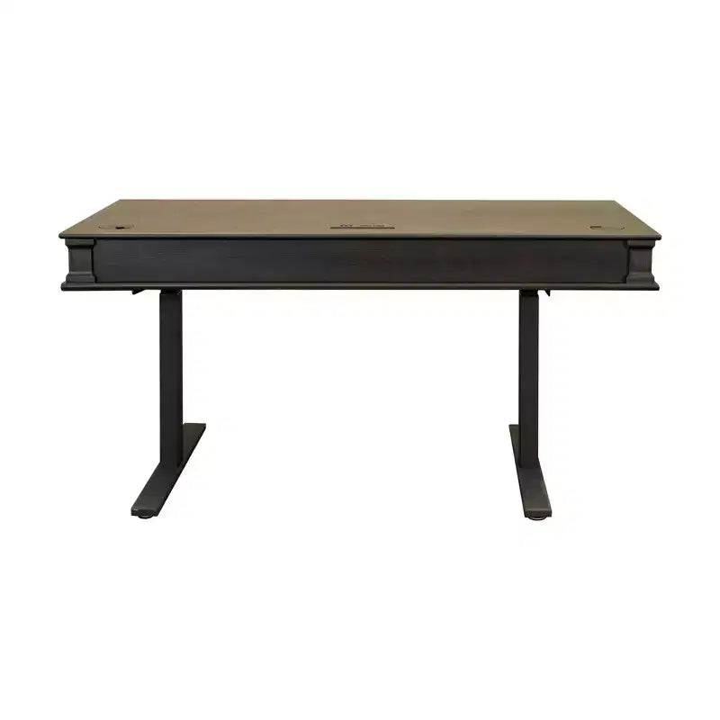 Scrivania Kingston Traditional in legno, elettronica, con sistema Sit/Stand, marrone scuro - Martin Furniture: Altezza regolabile, Collezione Hartford