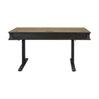 Scrivania Kingston Traditional in legno, elettronica, con sistema Sit/Stand, marrone scuro - Martin Furniture: Altezza regolabile, Collezione Hartford