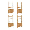 Nathan James 71.9" Set of 4 Jasper Wood Fluted Bookshelf Light Brown
