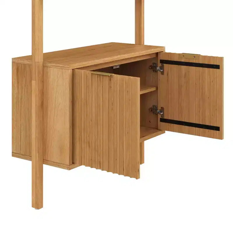 Nathan James 71.9" Set di 4 librerie Jasper in legno scanalato, marrone chiaro