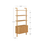 Nathan James 71.9" Set di 4 librerie Jasper in legno scanalato, marrone chiaro