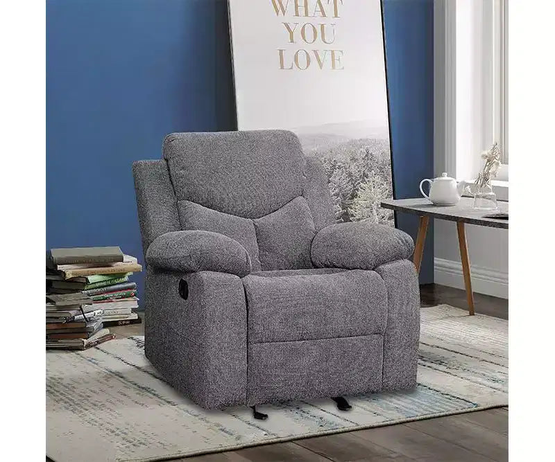 Sedia per seduta attiva Kalen da 38" in ciniglia grigia - Acme Furniture: Rivestimento in cotone, Struttura in metallo, Montaggio senza attrezzi